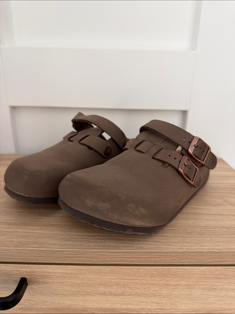 Birkenstock Kids Brown Double-Buckle Clog Sandals